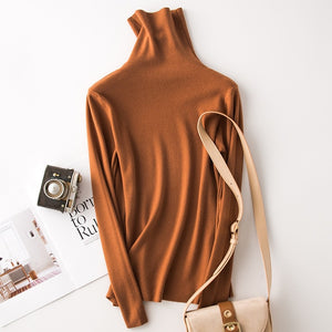 Tangada winter fashion women solid turtleneck sweater female long sleeve chic elegant ladies jumpers sweater pull femme AQJ02