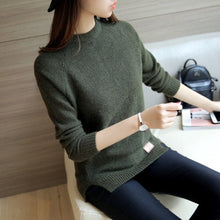 Load image into Gallery viewer, Casual 2019 Autumn Winter Women Sweaters And Pullovers Solid Long Sleeve Female Knitted Sweater Femme Pullover Tops M-2XL