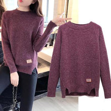 Load image into Gallery viewer, Casual 2019 Autumn Winter Women Sweaters And Pullovers Solid Long Sleeve Female Knitted Sweater Femme Pullover Tops M-2XL