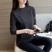 Load image into Gallery viewer, Casual 2019 Autumn Winter Women Sweaters And Pullovers Solid Long Sleeve Female Knitted Sweater Femme Pullover Tops M-2XL