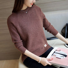 Load image into Gallery viewer, Casual 2019 Autumn Winter Women Sweaters And Pullovers Solid Long Sleeve Female Knitted Sweater Femme Pullover Tops M-2XL