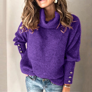 2020 Winter Pullover Sweater Women Knitted Tops Button Boho Plus Size Casual Long Sleeve Pull Female Solid Sweaters Pullovers