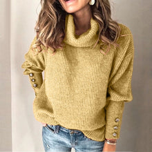 Load image into Gallery viewer, 2020 Winter Pullover Sweater Women Knitted Tops Button Boho Plus Size Casual Long Sleeve Pull Female Solid Sweaters Pullovers