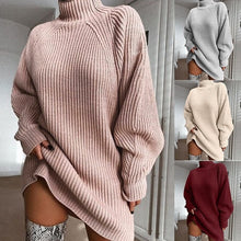 Load image into Gallery viewer, Autumn Winter High Collar Women Sweaters Long Sleeve Casual Sweater Knitted Jumpers Sweater pullover women oversized sweater