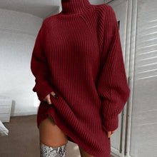 Load image into Gallery viewer, Autumn Winter High Collar Women Sweaters Long Sleeve Casual Sweater Knitted Jumpers Sweater pullover women oversized sweater