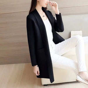 Autumn Winter Loose Elegant Knitted Cardigan Long Sleeve Solid Color Casual Sweater Harajuku Korean Jumper Coat