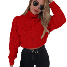 Load image into Gallery viewer, Women Warm Winter And Autumn High Neck Womens Turtleneck Umbilical Twist Casual Knitted Stylish Soft Handfeel Sweater
