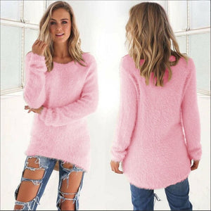 Pull Femme Hiver Nouveaute 2019 Sweater Women Plush Pullover Casual Long Sleeve Winter Female Solid Thick Cotton Knitted Sweater