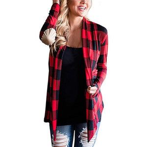 New Cardigan 2019 women Casual Long Sleeve Plaid Printed Sweater Fashion Knitted Cardigan Jumper Plus size Outwear