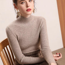 Load image into Gallery viewer, Bonjean Knitted Jumper Autumn Winter Tops Turtleneck Pullovers Casual Sweaters Women Shirt Long Sleeve Short Slim Sweater Girls