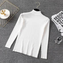 Load image into Gallery viewer, Bonjean Knitted Jumper Autumn Winter Tops Turtleneck Pullovers Casual Sweaters Women Shirt Long Sleeve Short Slim Sweater Girls