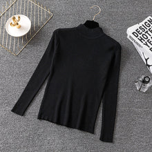 Load image into Gallery viewer, Bonjean Knitted Jumper Autumn Winter Tops Turtleneck Pullovers Casual Sweaters Women Shirt Long Sleeve Short Slim Sweater Girls