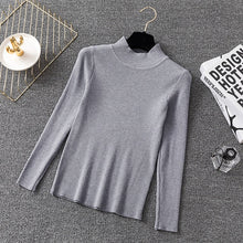 Load image into Gallery viewer, Bonjean Knitted Jumper Autumn Winter Tops Turtleneck Pullovers Casual Sweaters Women Shirt Long Sleeve Short Slim Sweater Girls