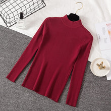 Load image into Gallery viewer, Bonjean Knitted Jumper Autumn Winter Tops Turtleneck Pullovers Casual Sweaters Women Shirt Long Sleeve Short Slim Sweater Girls