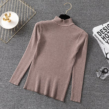 Load image into Gallery viewer, Bonjean Knitted Jumper Autumn Winter Tops Turtleneck Pullovers Casual Sweaters Women Shirt Long Sleeve Short Slim Sweater Girls