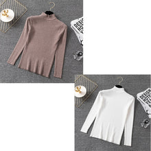 Load image into Gallery viewer, Bonjean Knitted Jumper Autumn Winter Tops Turtleneck Pullovers Casual Sweaters Women Shirt Long Sleeve Short Slim Sweater Girls