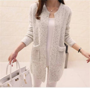 2019 Hot Women Spring Autumn Long Cardigan Sweater Coat Female Fashion Long Sleeve Crochet Girl Knitted Jacket Tops