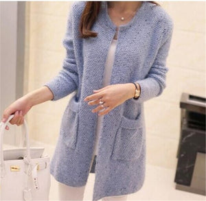 2019 Hot Women Spring Autumn Long Cardigan Sweater Coat Female Fashion Long Sleeve Crochet Girl Knitted Jacket Tops