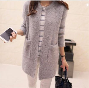 2019 Hot Women Spring Autumn Long Cardigan Sweater Coat Female Fashion Long Sleeve Crochet Girl Knitted Jacket Tops