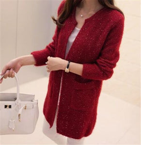 2019 Hot Women Spring Autumn Long Cardigan Sweater Coat Female Fashion Long Sleeve Crochet Girl Knitted Jacket Tops