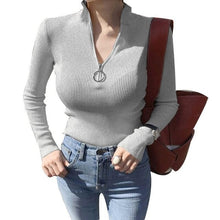 Load image into Gallery viewer, Zipper Turtleneck Sweater Women 2018 Winter Autumn Ring Christmas Sweater Women Fashion Vintage Women Sweater Pull Femme Hiver