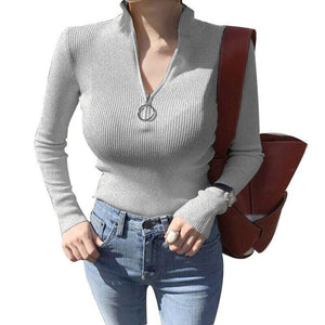 Zipper Turtleneck Sweater Women 2018 Winter Autumn Ring Christmas Sweater Women Fashion Vintage Women Sweater Pull Femme Hiver